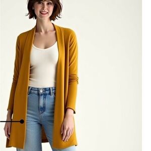 Eileen Fisher Sweater Open Cardigan Cotton Linen Size M